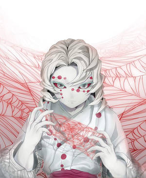 Bleekwit Rui Demon Slayer agtergrond — Rui Demon Slayer Muurpapier