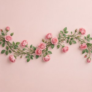 Romantiese pienk roosrank-lyn-skeier op pastelagtergrond — Tecno Phantom V Flip2 Muurpapier