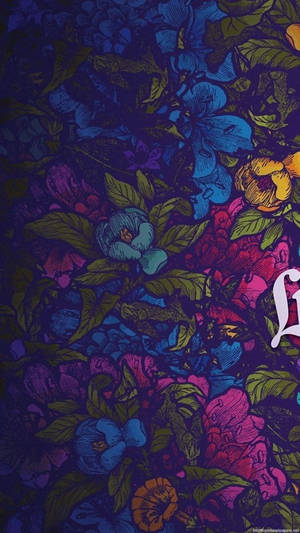 Blomgraffiti Blom Iphone — Blomme iPhone Muurpapier