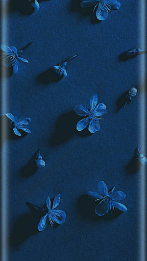 Blomme Esteties Donkerblou HD — Esteties Donkerblou Muurpapier