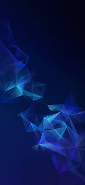 Blou driehoeke Galaxy S10 agtergrond — iPhone 11 Pro Muurpapier