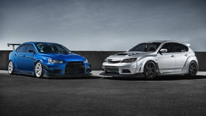 Blou en Silwer JDM Motors — Jdm Cars Muurpapier