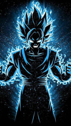 Swart en Blou Swart Goku-foon — Swart goku Muurpapier