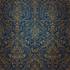 Ingewikkelde arabeskpatroon in blou en goud, Eid Milad-un-nabi elegante agtergrond. — Pixel Watch 5 Muurpapier