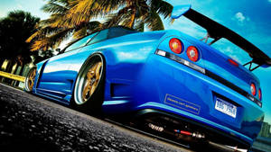 Blou JDM Motors Buitenkant — Jdm Cars Muurpapier