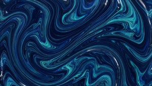 Abstrakte donkerblou vloeibare marmerpatroon met vloot- en teal-swirls. — Donkerblou estetiese GIF Muurpapier