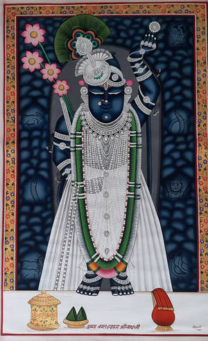 Blou Shrinathji Godheid — Xiaomi Pad Mini Muurpapier