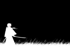 Boeiende Swart en Wit Anime-toneel — Donker anime GIF Muurpapier