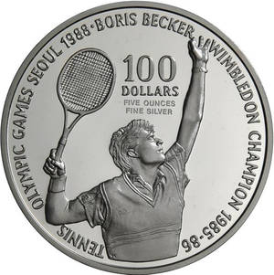 Boris Becker silwermunt agtergrond — Tecno Phantom Muurpapier