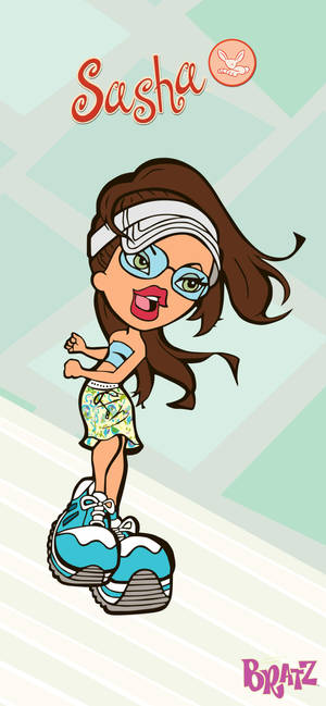 Bratz pop Sasha digitale kuns-agtergrond — iPhone 17 Pro Muurpapier