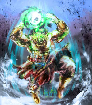 Broly se kenmerkende tegniek die Eraser Cannon-agtergrond — Galaxy Z Vou Muurpapier