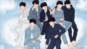 BTS 2020 Geanimeerde Kuns — Bts esteties Muurpapier