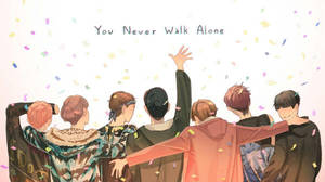 BTS Skootrekenaar Anime You Never Walk Alone — Bts skootrekenaar Muurpapier