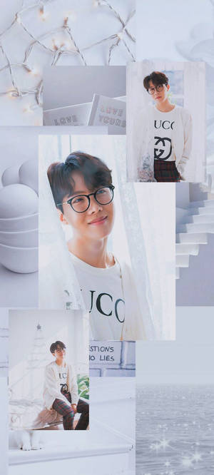 BTS Estetiese Jhope op Wit — Bts esteties Muurpapier