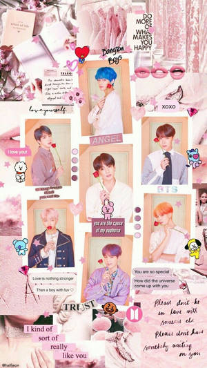 BTS Estetiese Lede met Roos — Bts esteties Muurpapier