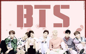 BTS-groepsfoto in Pienk agtergrond — Bts groep foto GIF Muurpapier