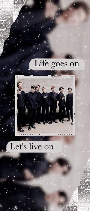 BTS Life Goes On Spraakborrels — Galaxy Z Flip Muurpapier