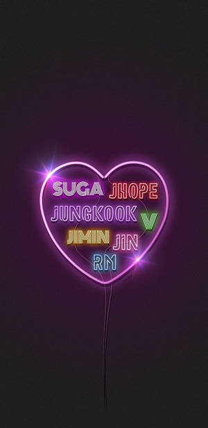 BTS Neon-Kuns — Bts-logo GIF Muurpapier