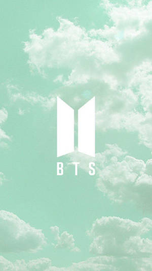 BTS Pastelgroen Estetika — Bts-logo GIF Muurpapier
