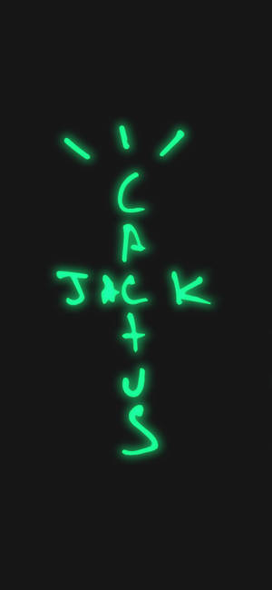 Cactus Jack gloeiende logo-agtergrond — iPhone 14 Pro Muurpapier