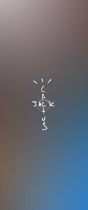 Cactus Jack Travis Scott Teks Logo Blou En Grys — Galaxy Z Flip Muurpapier