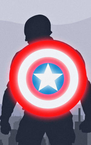 Captain America Mobiele Gloeiende Skild — Galaxy Tab Active5 Muurpapier