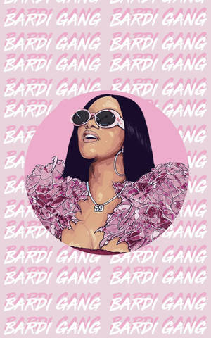 Cardi B Pink Bardi Gang-agtergrond — Galaxy Tab Muurpapier