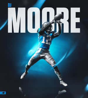 Carolina Panthers DJ Moore Donkerblou — Vivo X Fold3 Muurpapier