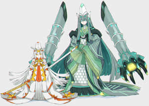 Celesteela en Kartana in Menslike Vorm — Nintendo Muurpapier