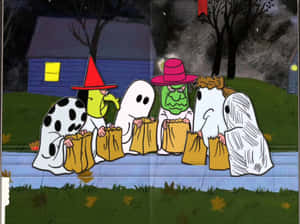 Charlie Brown Halloween prente — Oulike estetiese halloween Muurpapier