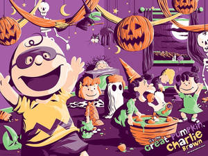 Charlie Brown Pers Halloween-partytjie agtergrond