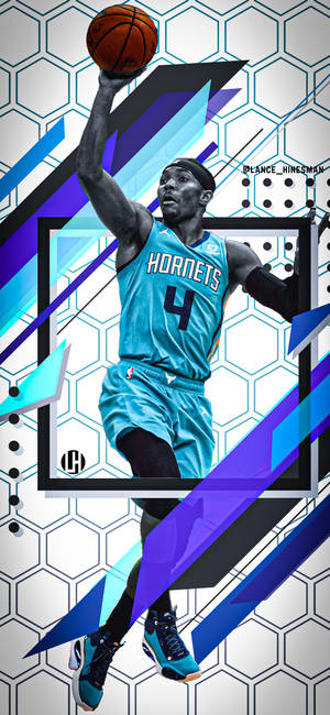 Charlotte Hornets Devonte Graham-agtergrond — iPhone 17 Pro Max Muurpapier