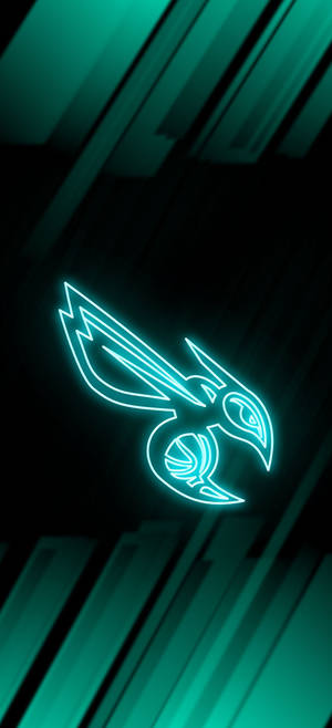 Charlotte Hornets-embleem in neongroen muurpapier — iPhone Air Muurpapier