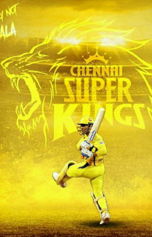 Chennai Super Kings Goue Leeu Agtergrond — Galaxy Tab S10 FE Muurpapier