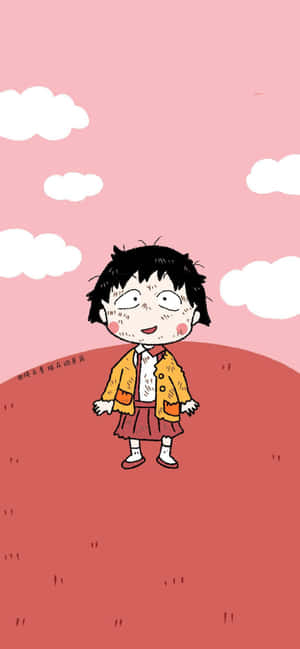 Chibi Maruko Chan-agtergrond — Honor X70 Refresh Muurpapier