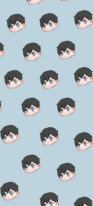 Chibi Tobio Kageyama patroon muurpapier — iPhone 11 Pro Muurpapier