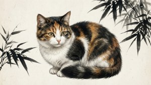 Lapkat in inkwasverfstyl