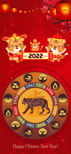 Chinese Nuwejaar 2022 Kuns muurpapier — iPhone 11 Pro Muurpapier