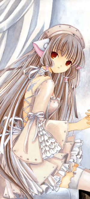Chobits-agtergrond — Pixel 10 Pro Fold Muurpapier