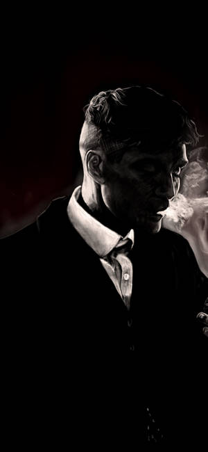 Cillian Murphy swart estetika agtergrond — iPhone 18 Muurpapier