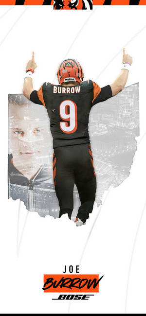 Cincinnati Bengals Joe Burrow-agtergrond — iPhone 14 Pro Muurpapier