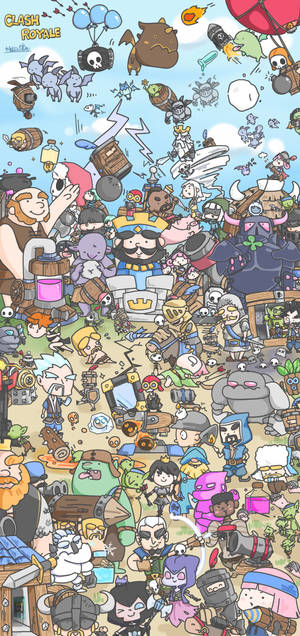 Clash Royale Doodle Karikatuur — Samsung S23 Muurpapier