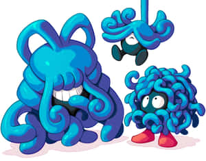 Cool Tangela Evolusie Fan Kuns — Koel tekening Muurpapier