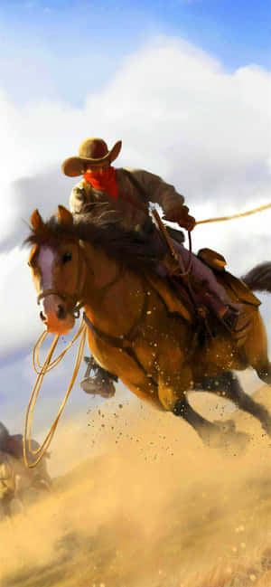 Cowboy prente — iPhone 17e Muurpapier