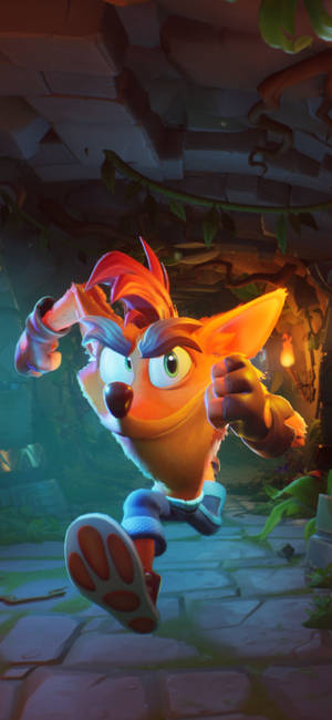 Crash bandicoot hardloop-agtergrond — iPhone 17 Pro Max Muurpapier