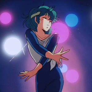 Dansende Anime Meisie in Retro Anime Estetiek — Anime dans Muurpapier