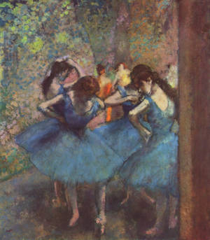 Dansers in Blou Geskilder deur Edgar Degas agtergrond — Galaxy Z Vou 6 Muurpapier