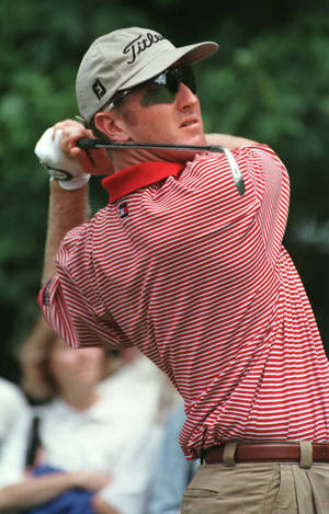 David Duval in Rooi Gestreepte Hemd — Honor Pad 10 Muurpapier