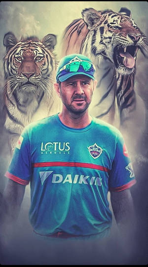 Delhi Capitals Ricky Ponting muurpapier — 9:16 Muurpapier