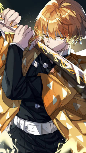 Demon Slayer Meesterswaardvegter Zenitsu — Demon slayer zenitsu Muurpapier
